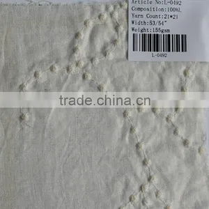 21*21 Embroidered Pure Linen Fabric thumbnail-1