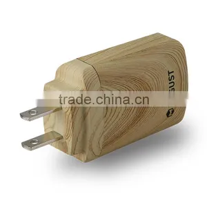 Quick Charge 3.0 Daul USB Wall Charger, USB Travel Charger, Travel Charger Wood thumbnail-3
