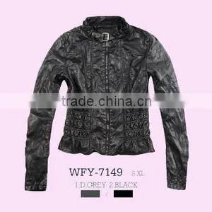 Glo-story Brand Womens Lady Sexy Leather Jacket thumbnail-1