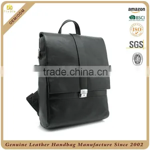 Guangzhou Manufacturer 100% Real Leather Mens Bag Cowhide Vintage Backpack for Men, OEM Backpack Men Leather in Black Color thumbnail-2