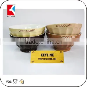 Wholesale Chocolate Bowl Stoneware Mug Custom Logo Printed Mini Ceramic Soup Bowl thumbnail-1