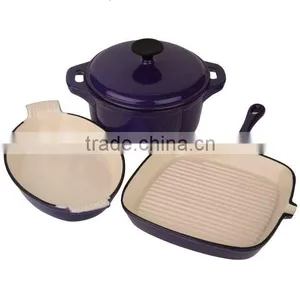 Purple Cast Iron Cookware Casserole thumbnail-1