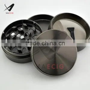 Factory Wholesale Sharp Teeth Strong Zinc Alloy Grinder Weed ,63mm 4 Layer Mini Black Tobacco Herb Grinder thumbnail-3