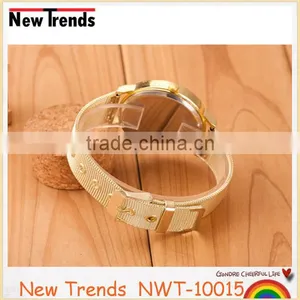 2016 Fashion Gold Mesh Band Rhinestone Tower Watch for Women thumbnail-6