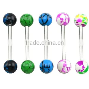 TR01068 Tongue Barbell Colorful Tongue Piercing thumbnail-2
