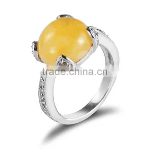 Wholesale Simple Design 925 Stering Silver Amber Ring Vner thumbnail-1