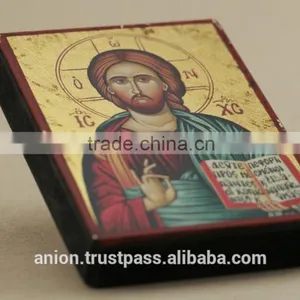 Greek & Russian Orthodox Small Wooden Icon. Christ Pantocrator thumbnail-5