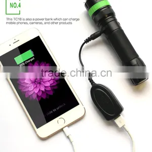 Powerful Multi-function Rechargeable Led Flashlight TC18 350 Lumen Led Flashlight thumbnail-2