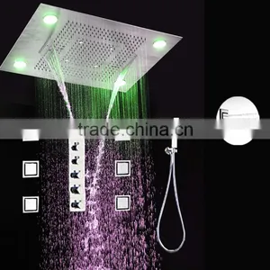 Luxury Bathroom Accessories 5 in 1 Multicolor Remote Control Embed Ceiling Led Rainfall Waterfall Shower Set thumbnail-6