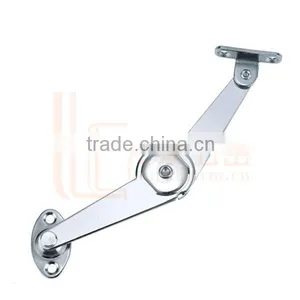 SMetal Furniture Cabinet Lid Support Hinge Stay Pair - Silver Tone thumbnail-1