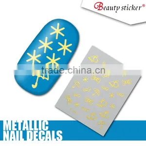 Popular 2016 Hot Sell Water Decals Nail Art Stickers Metallic Color Nail Wraps thumbnail-1