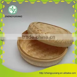Handwoven Bamboo Teacup Container With Lid thumbnail-1