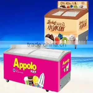Commercial Ice Cream Sliding Door Chest Freezer for Store Supermarket thumbnail-1