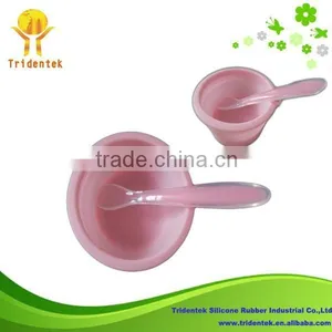 New Design Food Grade Silicone Baby Feeding Bowl With Spoon thumbnail-1