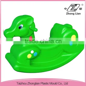 China Made Colorful Tri-color Children Plastic Rocking Horse thumbnail-4