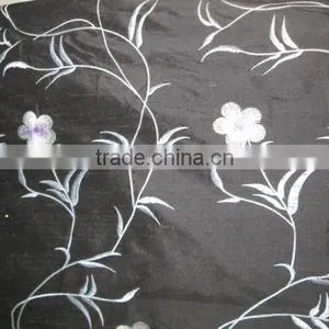 BLACK COLOUR SILK FABRIC SILK EMBRODARY thumbnail-2