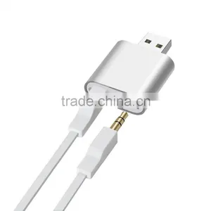 Great for Gifts! External USB Audio Adapter Sound Card With Stereo Headphone/Speaker and Mono Microphone Jacks(Aluminum Casing) thumbnail-3