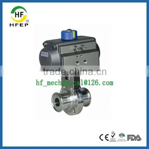 HF1B013 DN80 Stainless Steel Pneumatic Control Clamp Butterfly Valve thumbnail-1