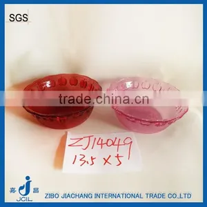 Red Pink Colored Glass Dessert Bowl thumbnail-1
