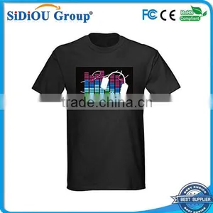 High Quality EL Visualizer Sound Activated Custom LED T Shirt thumbnail-1
