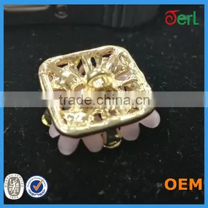 Alloy Flower Button Rhinestone Button thumbnail-4