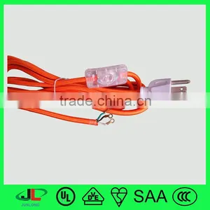 Colorful Fabric Electric Cable With UL NEMA 5-15P AC Male Plug thumbnail-3