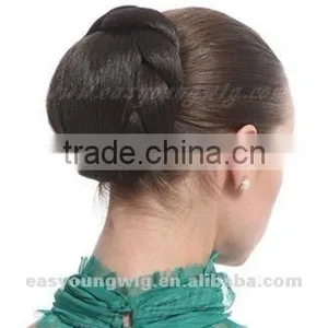 New Brown Chignon Hair Piece, Synthetic Braids Bun Hair Piece thumbnail-1