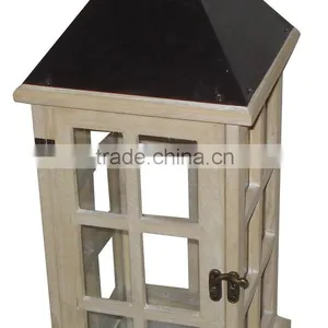 Brown Wooden Lanterns Black Top Iron Popular Styles thumbnail-3