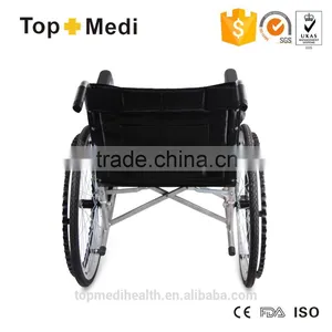 Flixed Double Cross Support Steel Wheelchair With Footrest and Armrest thumbnail-5