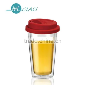 Thick High Borosilicate Double Wall Glass Starbucks Coffee Cups N6100 thumbnail-1