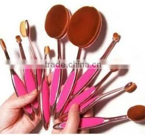 10pcs Kinds of Oval Makeup Brush Set thumbnail-4