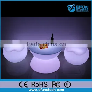 Glowing Led Bar Furniture Rgb Color Led Illuminated Bar Table With Stool thumbnail-1