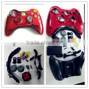 Red Chrome Front Shell+Black Back Shell With Transforming D-pad for Xbox360 Slim thumbnail-1