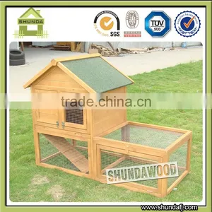 SDR018 Fir Wood Luxury Folding Commercial Rabbit Cage With Metal Tray and Run thumbnail-1