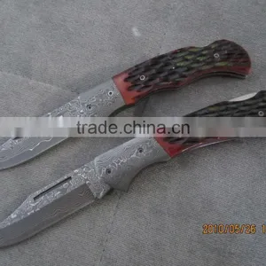 Flip Damascus Pocket Knife thumbnail-5