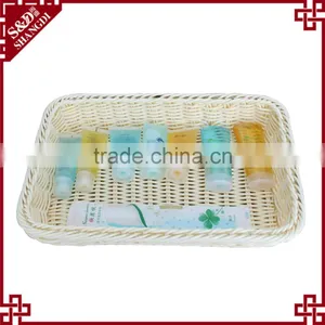 Cheap Wholesales Plastic Rattan Weaving Basket for Hotel Toiletry Storage thumbnail-2