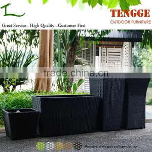 Different Size Garden Use Black Rattan Wicker Planter thumbnail-1