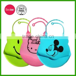 FDA Food Garde Cartoon Silicone Baby Bibs thumbnail-1
