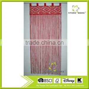 Flocked Mesh Top With Noodles Red String Curtain thumbnail-1