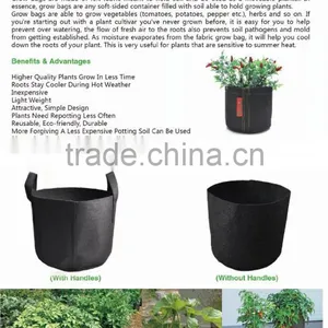 High Quality Breathable Black Garden Vegetables Flower Grow Bag thumbnail-3