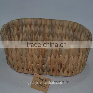 Handmade Water Hyacinth Storage Basket With Metal Frame thumbnail-1