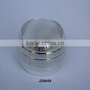 Emboss Sand Style Brass Napkin Ring With Silver Plating thumbnail-1