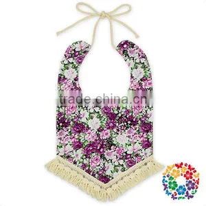 Fashion Baby Girls Floral Bandana Adjustable Strape Tassel Custom Baby Bibs thumbnail-4