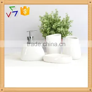 Ceramic Porcelain Bath Accessories Set, Bath Set,,bathroom Fitting,ceramic Soap Dispenser/toothbrush Holder/tumbler/soap Dish thumbnail-1