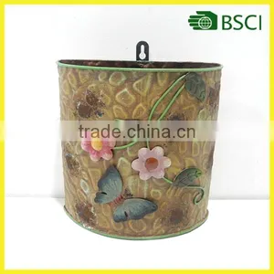 Metal 9.25 Flower Pot for Art Wall Decor thumbnail-1