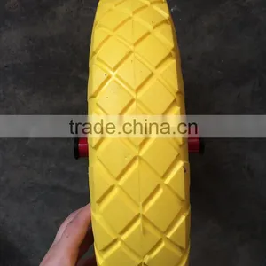 16 Inch 400-8 Solid Wheel Barrow Tyre With Axle PU Foam Rubber Wheel thumbnail-3