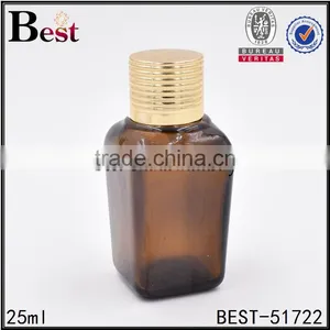 25ml 30ml Glass Bottle 30ml Amber Square Essential Oil Bottle With Sealed Cap thumbnail-1