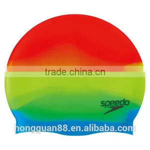 Rainbow Customized Design and Printed Long Hair Silicone Swim Cap thumbnail-3