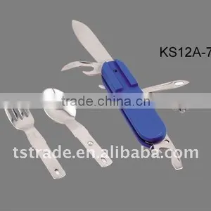 New Multi Tableware/Outdoor Tableware/Multi Knife/Pocket Knife Barbecue Tool Set Stainless Steel Tool KS12A-7 thumbnail-1
