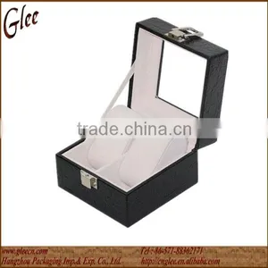 2 Slots Crocodile Pattern Leather Watch Box thumbnail-2